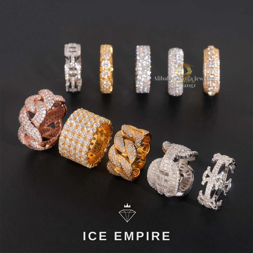 Iced Out Baguette Gold Plated Moissanite Ring