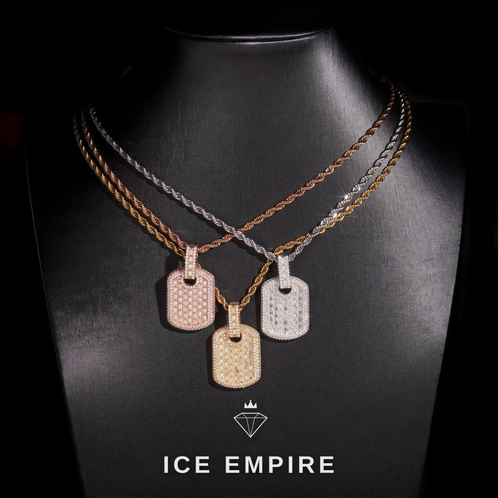 Iced Out Baguette 925 Silver Moissanite Pendant