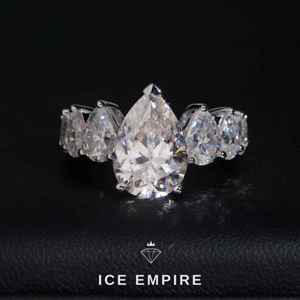 Iced Out 925 Silver Moissanite Wedding Band