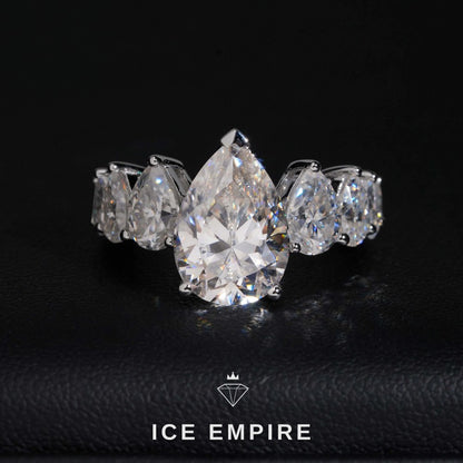 Iced Out 925 Silver Moissanite Wedding Band