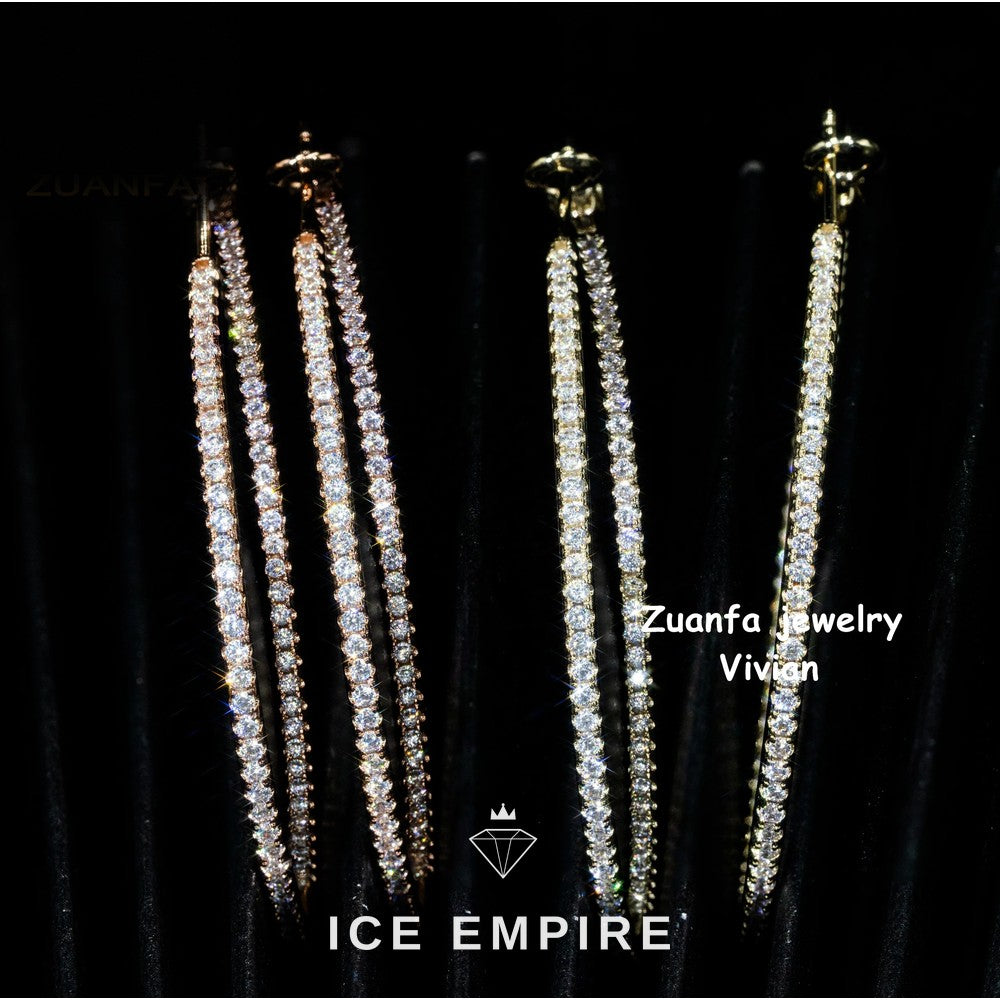Iced Out 925 Silver Moissanite Earrings