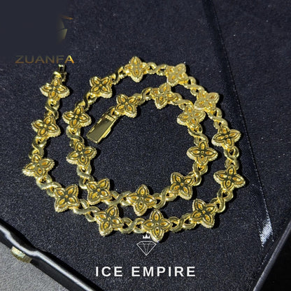 Iced Out Rose Gold Plated Moissanite Cuban Chain