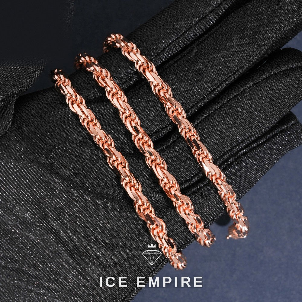 Iced Out Rose Gold Plated Moissanite Cuban Chain