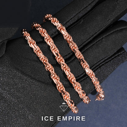 Iced Out Rose Gold Plated Moissanite Cuban Chain