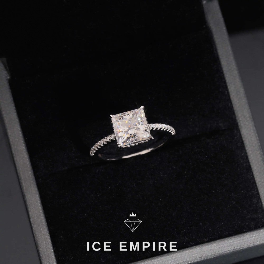 Iced Out Gold Plated Moissanite Wedding Band