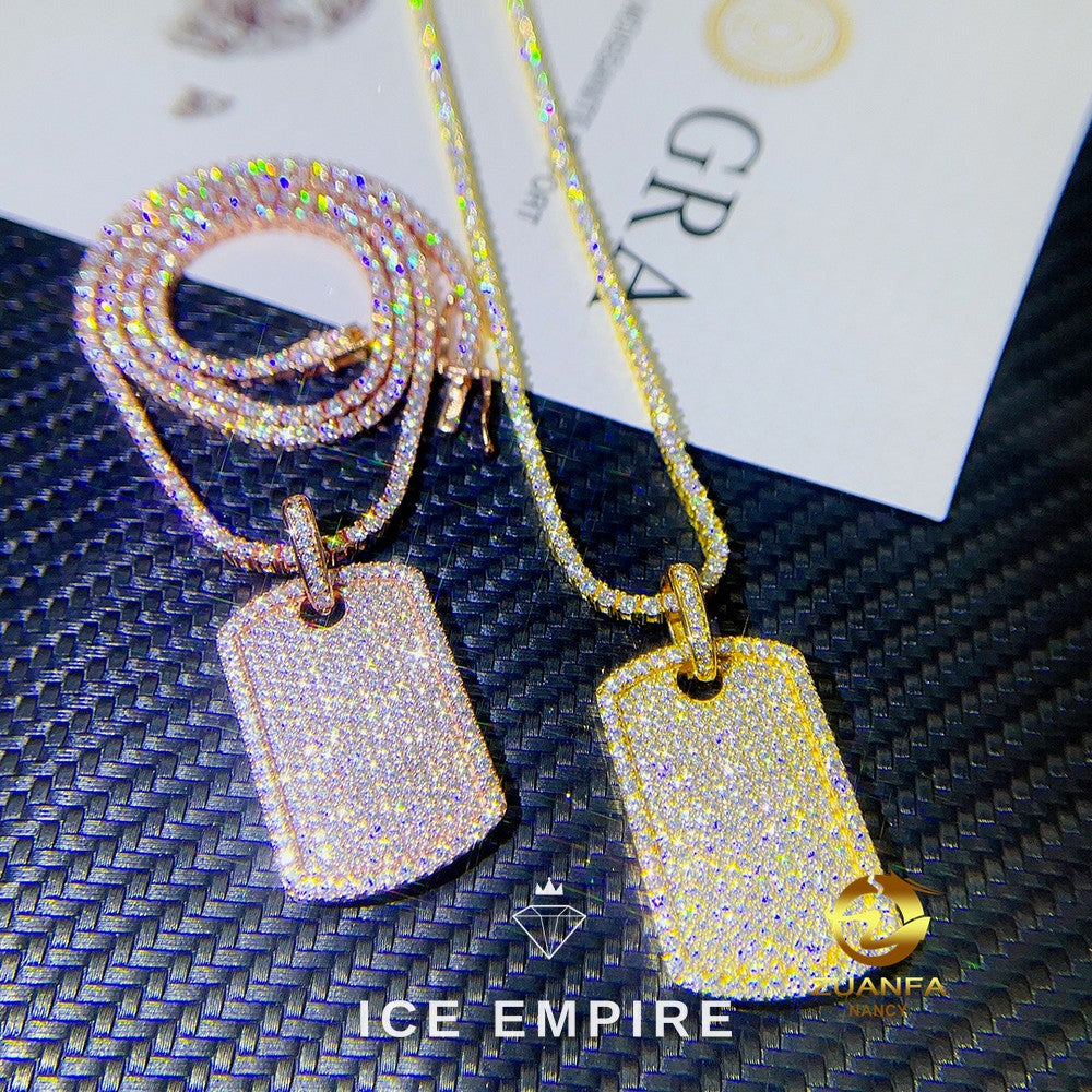 Iced Out Rose Gold Plated Moissanite Pendant