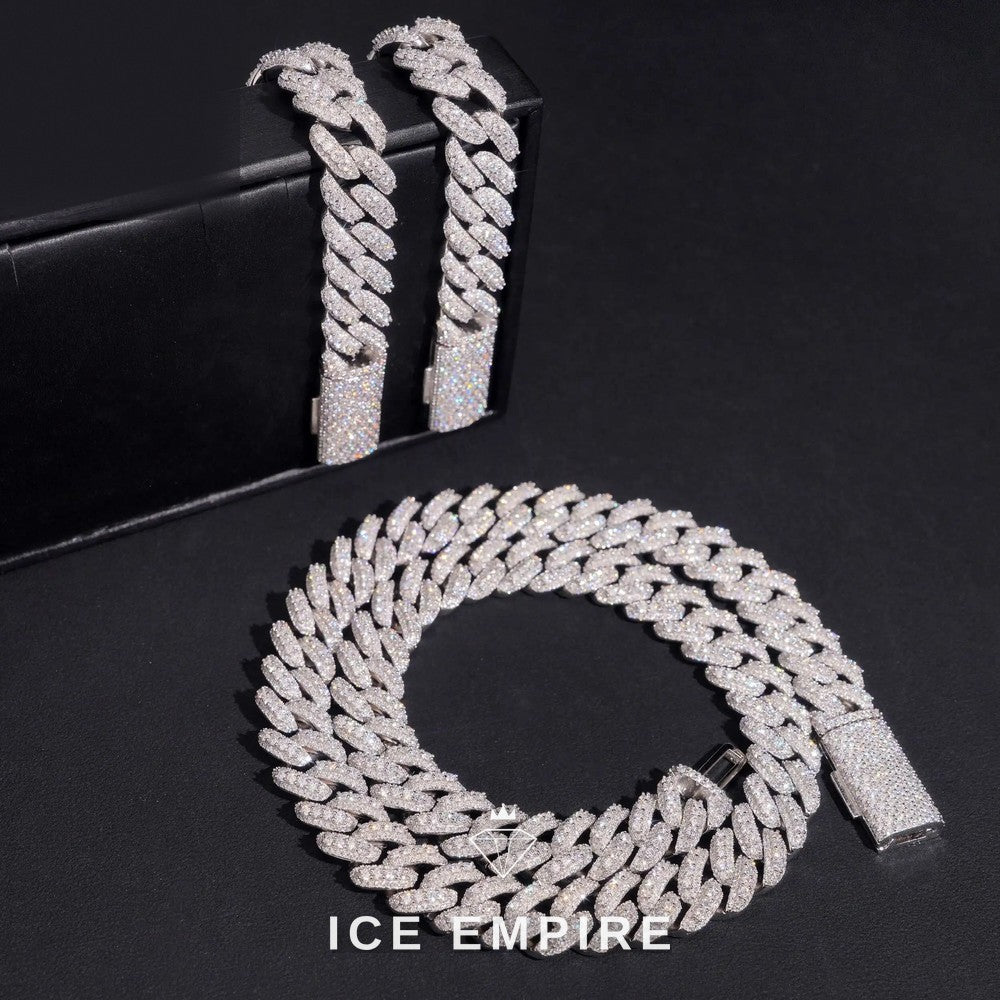 Iced Out Rose Gold Plated Moissanite Cuban Chain