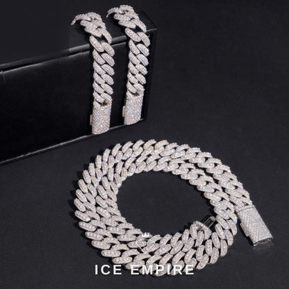 Iced Out Rose Gold Plated Moissanite Cuban Chain