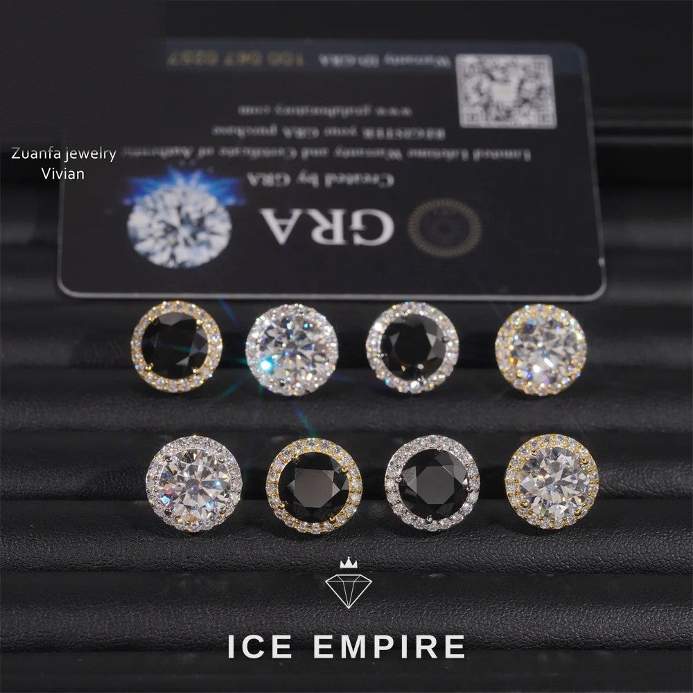 Iced Out 925 Silver Moissanite Earrings