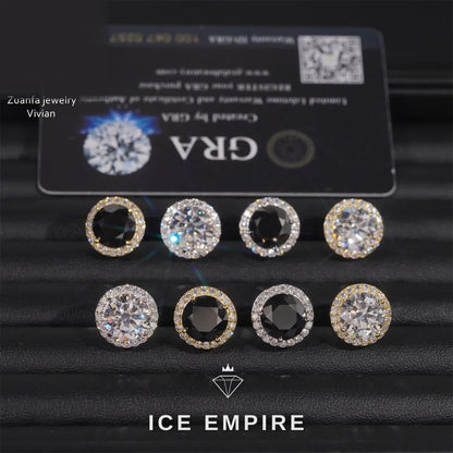 Iced Out 925 Silver Moissanite Earrings