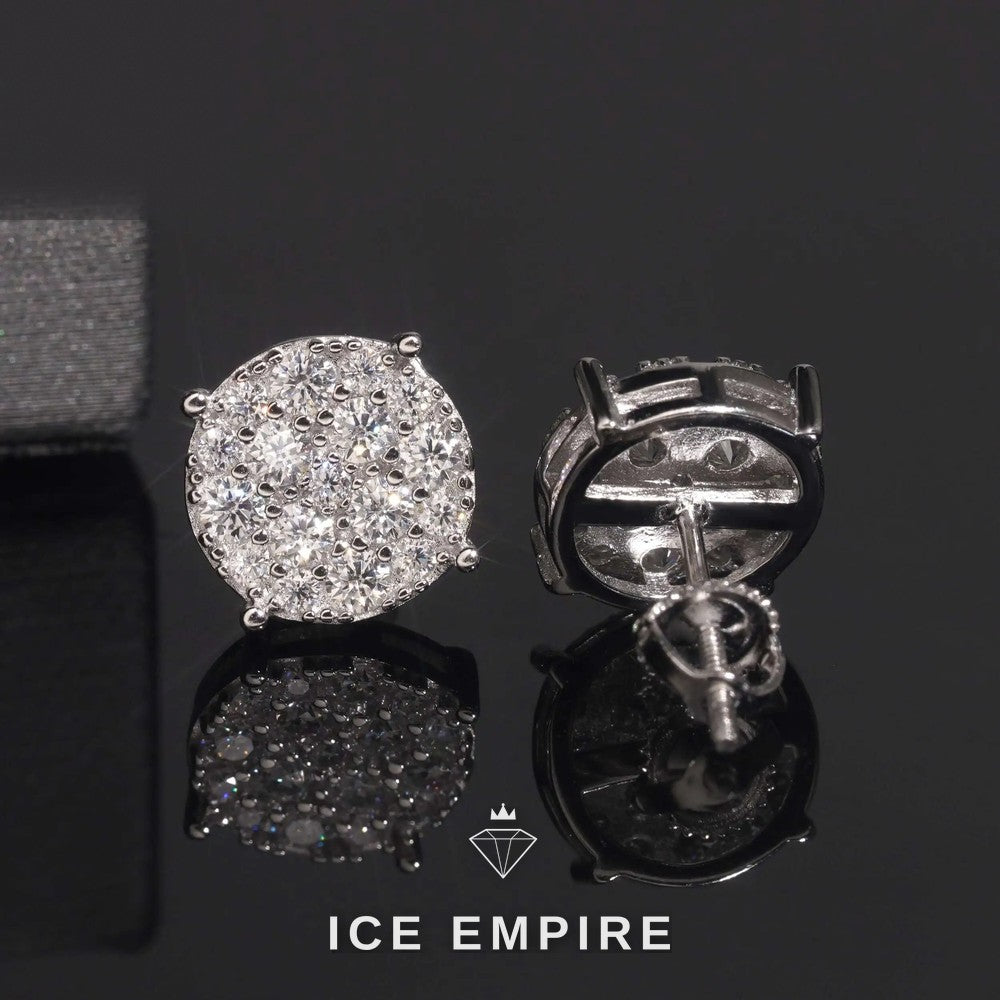 Iced Out Gold Plated Moissanite Stud Earrings