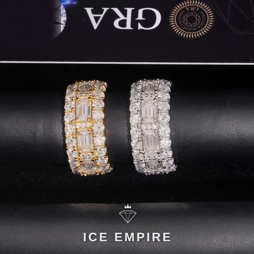 Iced Out 925 Silver Moissanite Ring