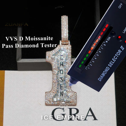 Iced Out Cross 925 Silver Moissanite Pendant