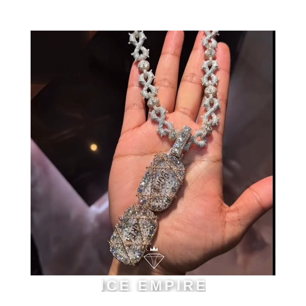 Iced Out Gold Plated Moissanite Pendant