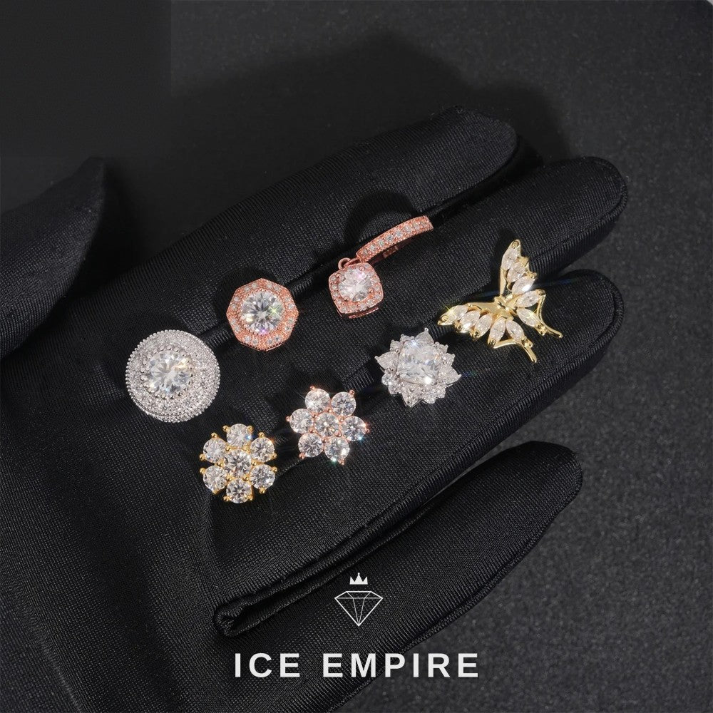 Iced Out 925 Silver Moissanite Earrings