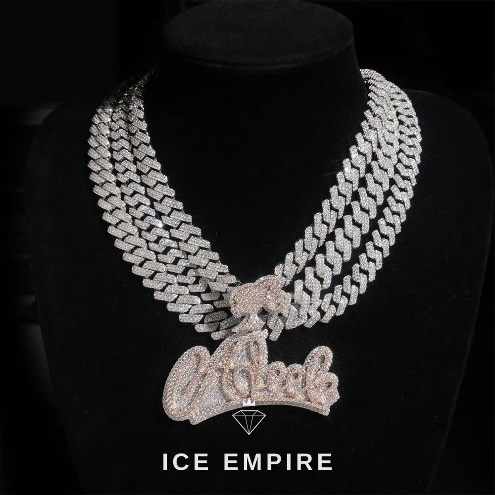 Iced Out Rose Gold Plated Moissanite Cuban Chain