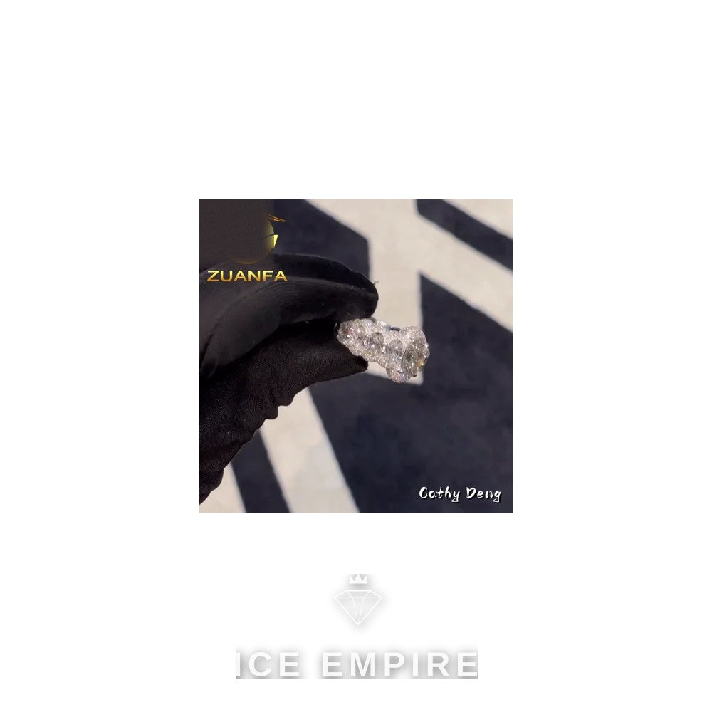 Iced Out 925 Silver Moissanite Ring
