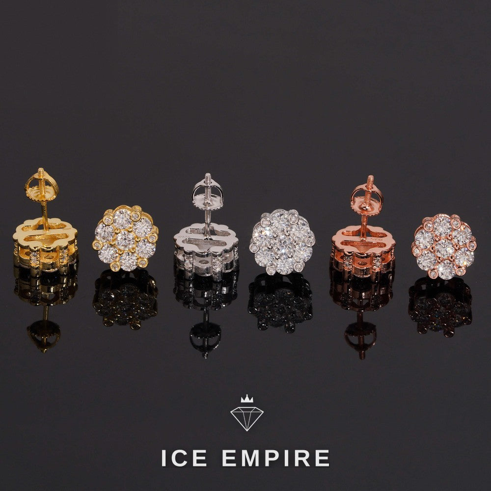 Iced Out 925 Silver Moissanite Earrings
