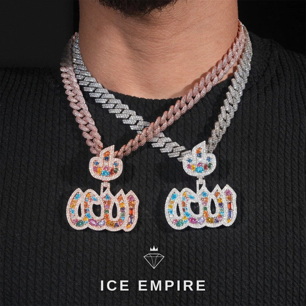 Iced Out Cluster Rose Gold Plated Moissanite Pendant