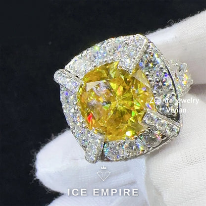 Iced Out 925 Silver Moissanite Ring