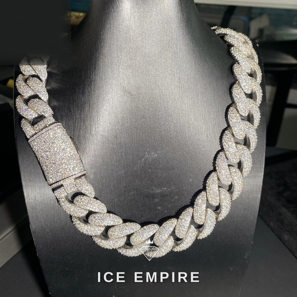 Iced Out Rose Gold Plated Moissanite Cuban Chain
