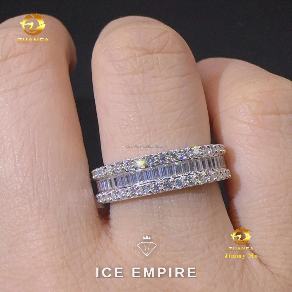 Iced Out Baguette Gold Plated Moissanite Ring