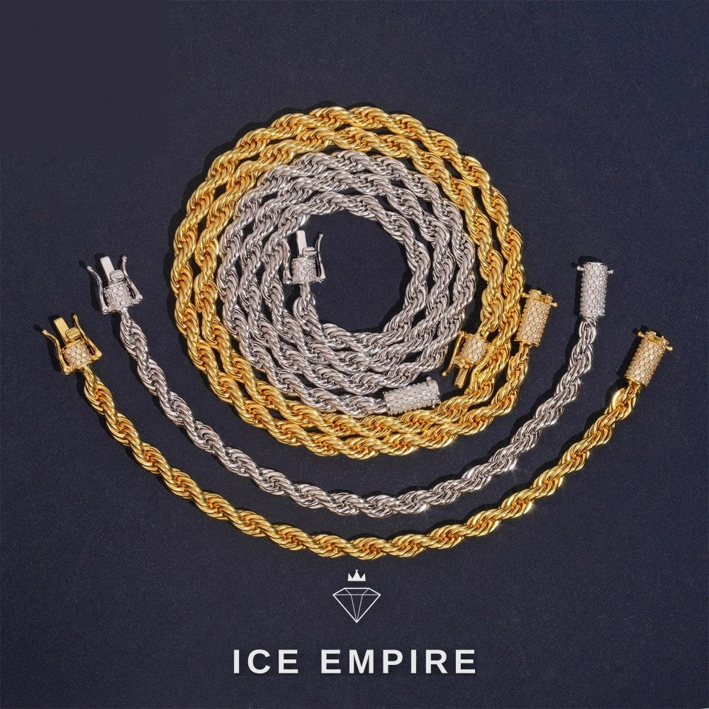 Iced Out Rose Gold Plated Moissanite Cuban Chain