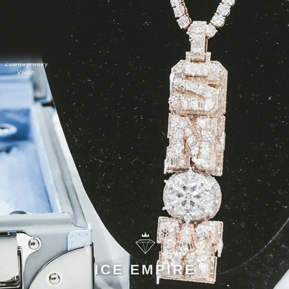Iced Out Cross 925 Silver Moissanite Pendant