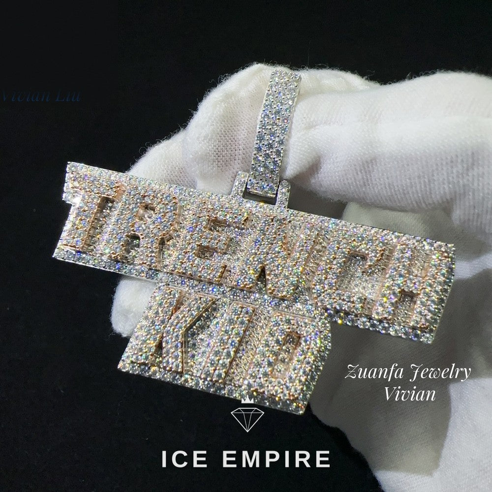 Iced Out 925 Silver Moissanite Pendant