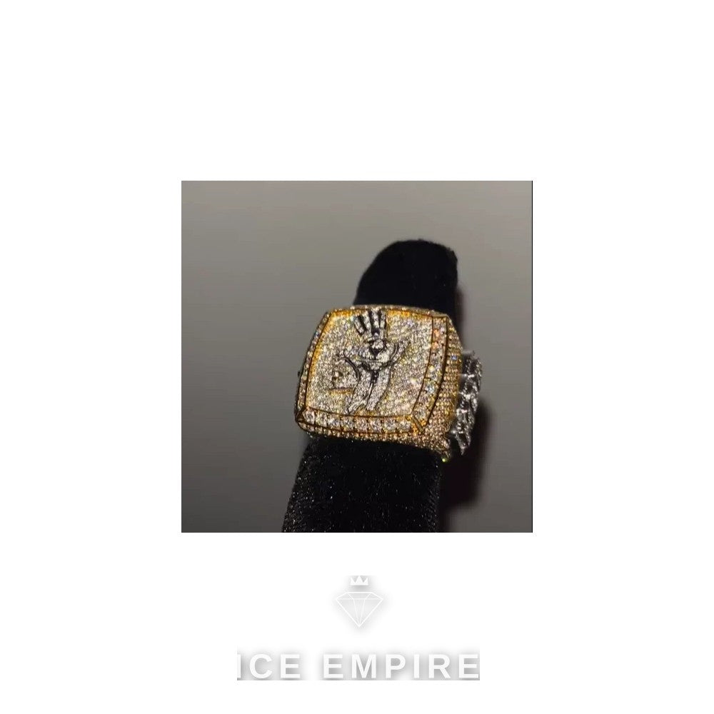 Iced Out Gold Plated Moissanite Ring