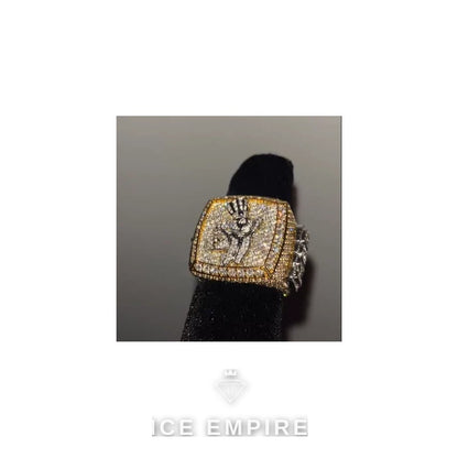 Iced Out Gold Plated Moissanite Ring