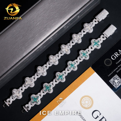 Iced Out 925 Silver Moissanite Cuban Chain