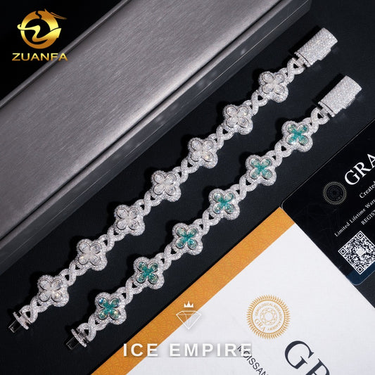 Iced Out 925 Silver Moissanite Cuban Chain