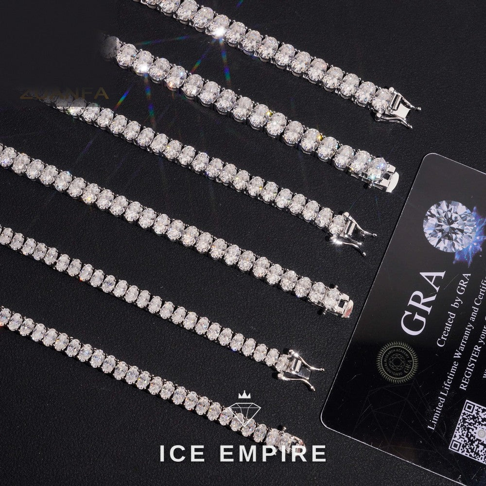 Iced Out 925 Silver Moissanite Tennis Chain