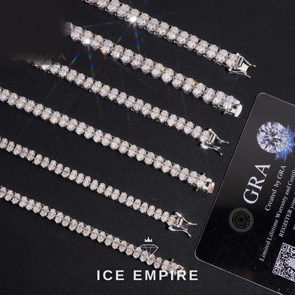 Iced Out 925 Silver Moissanite Tennis Chain