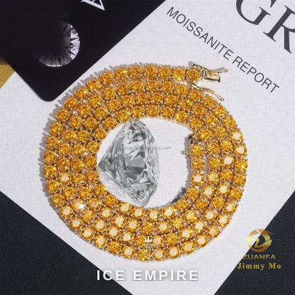 Iced Out Gold Plated Moissanite Cuban Chain