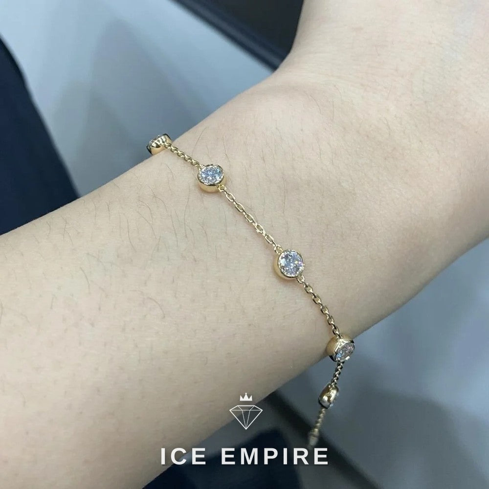 Iced Out 18K Gold Lab Grown Diamond Tennis Bracelet