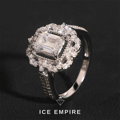 Iced Out Cluster Gold Plated Moissanite Wedding Band