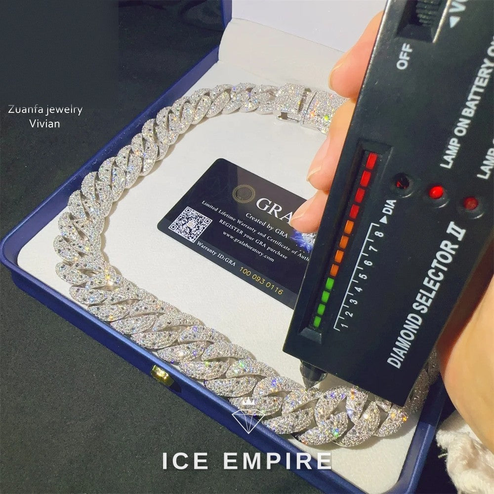 Iced Out Rose Gold Plated Moissanite Cuban Chain