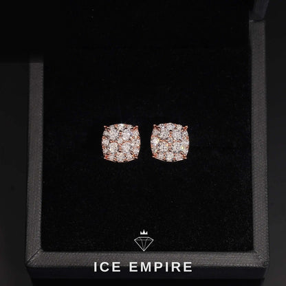 Iced Out Baguette 925 Silver Moissanite Stud Earrings