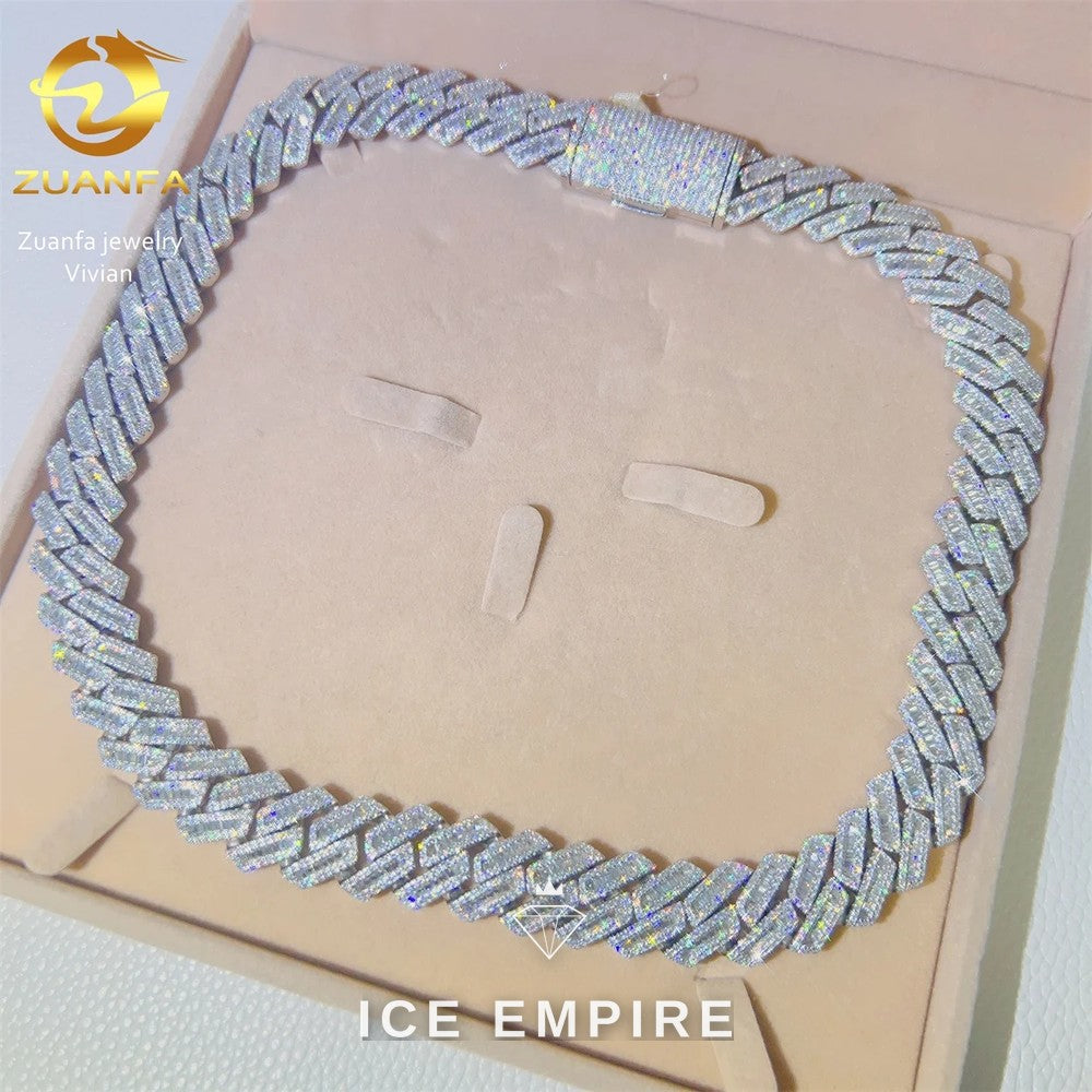 Iced Out Rose Gold Plated Moissanite Cuban Chain