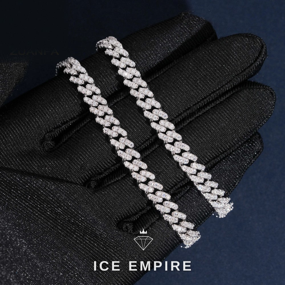 Iced Out 925 Silver Moissanite Cuban Chain