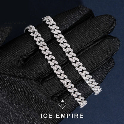 Iced Out 925 Silver Moissanite Cuban Chain