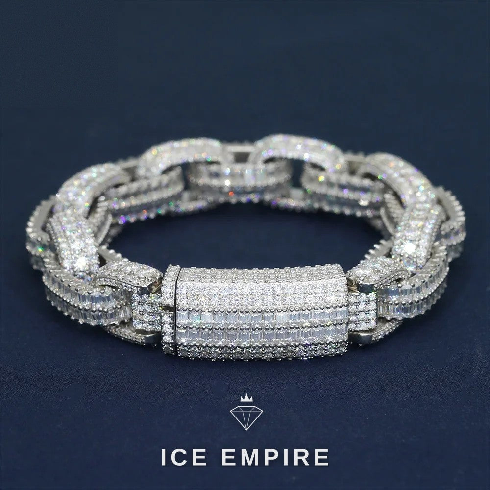 Iced Out Gold Plated Moissanite Cuban Chain