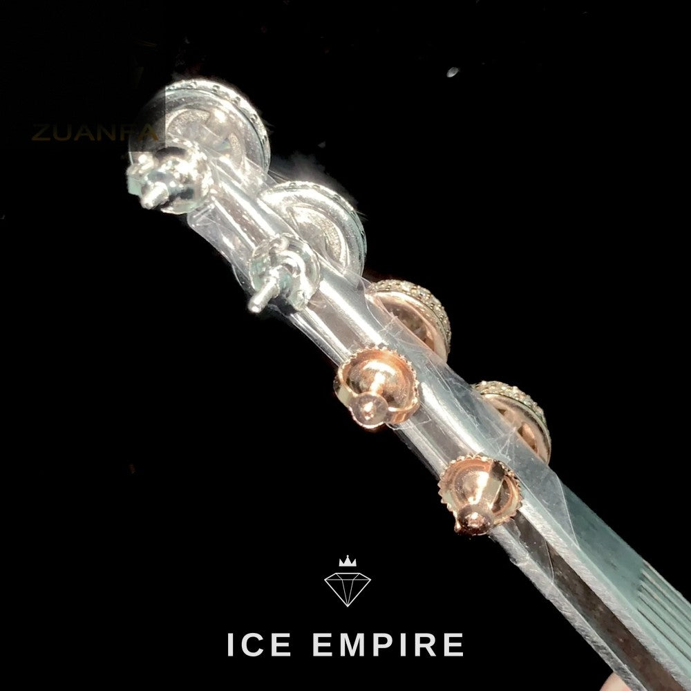 Iced Out Gold Plated Moissanite Stud Earrings