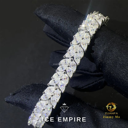 Iced Out 925 Silver Moissanite Tennis Chain