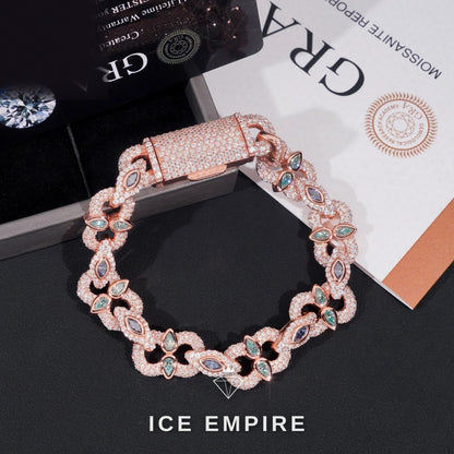 Iced Out Rose Gold Plated Moissanite Cuban Chain