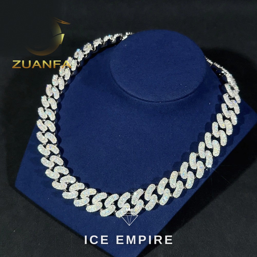 Iced Out Rose Gold Plated Moissanite Cuban Chain