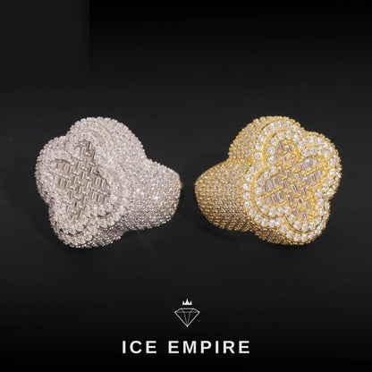 Iced Out Baguette Rose Gold Plated Moissanite Ring