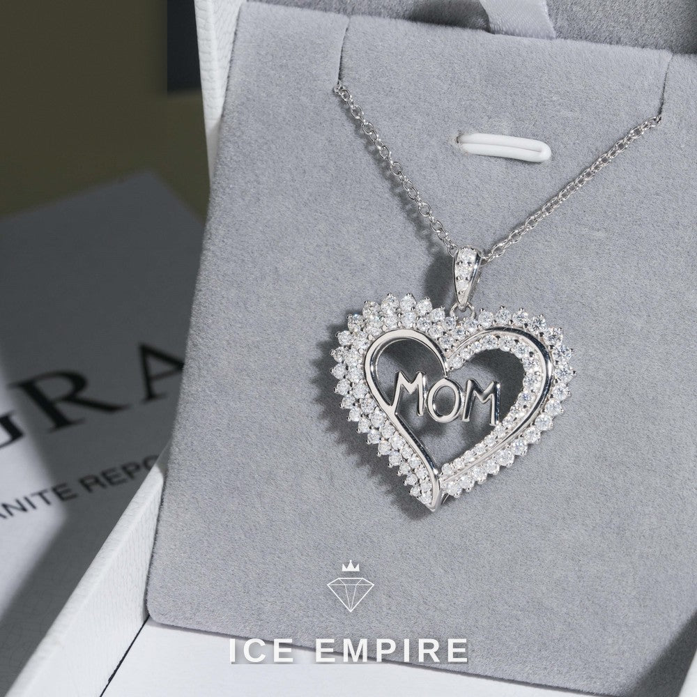 Iced Out Heart Rose Gold Plated Moissanite Cuban Chain